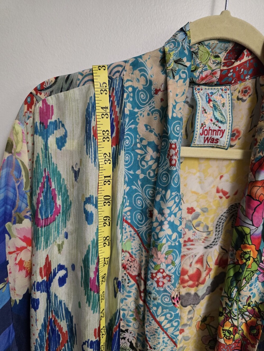 Johnny Was Thiodorah Silk Long Patchwork Kimono extended size 2X - Picture 14 of 15